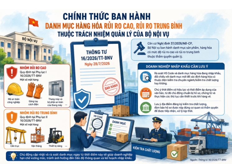 CHÍNH THỨC BAN HÀNH DANH MỤC HÀNG HÓA RỦI RO CAO, RỦI RO TRUNG BÌNH THUỘC TRÁCH NHIỆM QUẢN LÝ CỦA BỘ NỘI VỤ
